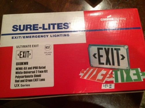Cooper lighting sure-lights nema 4x ip66 rated with shield exit sign for sale