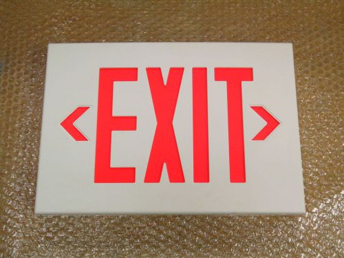 Hubbell Prescolite Novus White / Red Thermoplastic LED Exit Sign, Model NV3RACW