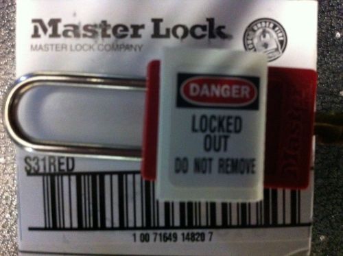 Master Lock S31 RED Lockout Tagout Lock New in Box