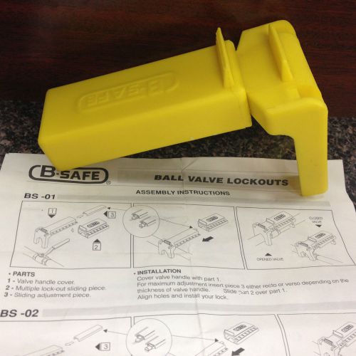 B-Safe Ball Valve Lock BS03 Yellow Polypopylene Lockout Tool
