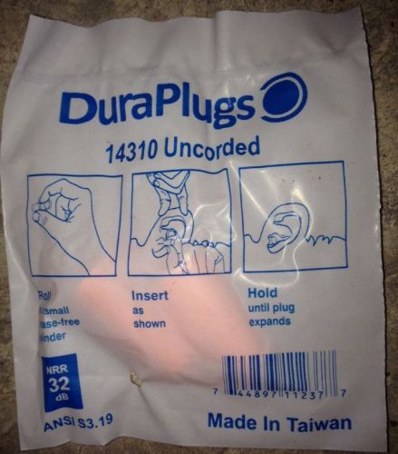 10 pair DuraPlugs Disposable Foam Earplugs Uncorded NRR 32 dB