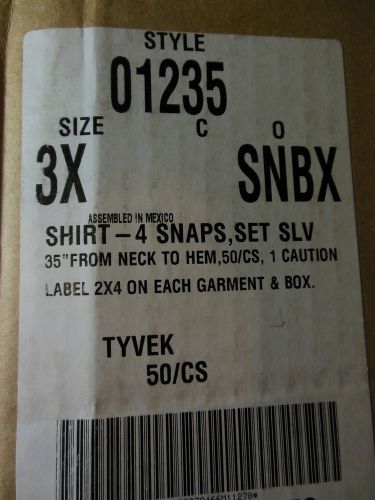 Tyvek shirt style 01235 size 3x snbx 4 snaps lakeland Industries