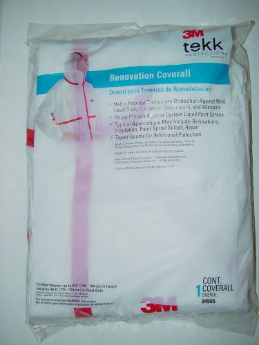 New 3M Tekk protection Renovation Coverall  Hooded 94565