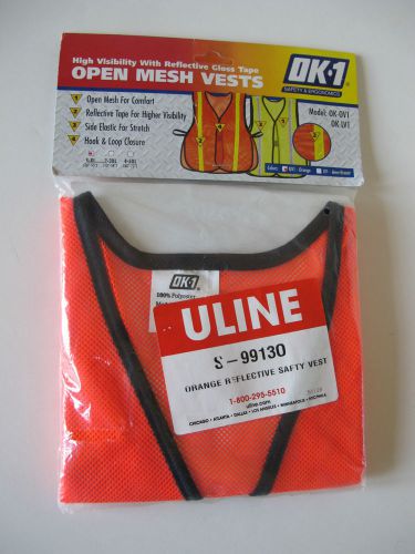 vest safety reflective NIP ORANGE mesh  U-line 5-99130 ventilated S-XL stretch