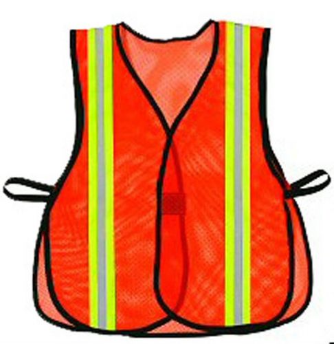 v1021 $lots of 10pcs of 2&#034; VERTICAL stripes Orange Safety Mesh Vest v1021