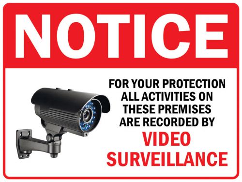Pas323 home recorded video camera surveillance security wall aluminum sign 9x12&#034; for sale