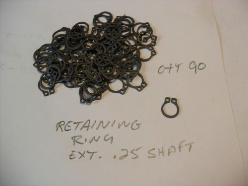 Qty 90  retaining ring ext. 1/4&#034; shaft steel external snap  new free shipping for sale
