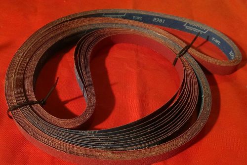 10-norton r981 y-wt plyweld ceramic abrasive sanding belt 1&#034; x 132&#034; grit 60 for sale
