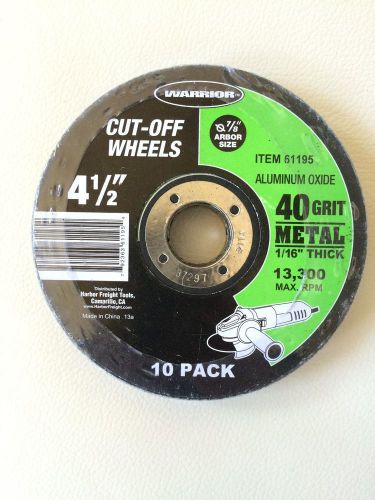 Warrior 4-1/2&#034; Cut-off Wheels for Metal 10 Pack for Cutting All Ferrous Metals