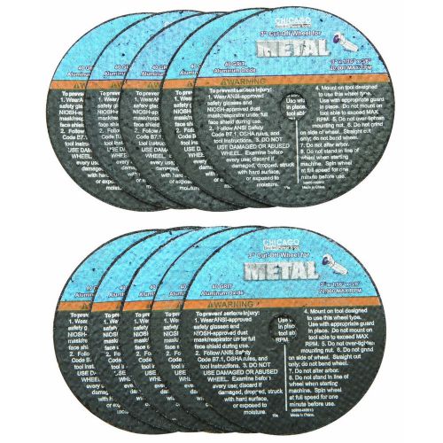 3 in. 40 Grit Metal Cut-off Wheel 10 Pieces 3/8 in. arbor 20,000 RPM Maximum
