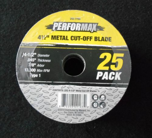 Performax 25 Pack 4 1/2&#034; Metal Cut Off Wheels Blades New