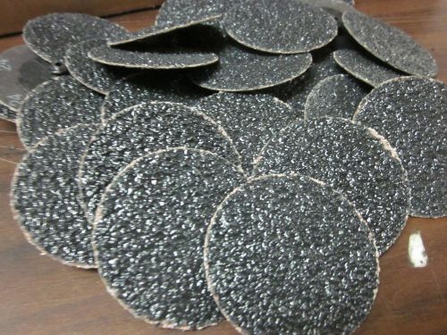 25pc 2&#034; 24 GRIT ROLOC COOKIE DISCS SILICON CARBIDE SANDING DISC ROLL LOCK TYPE R