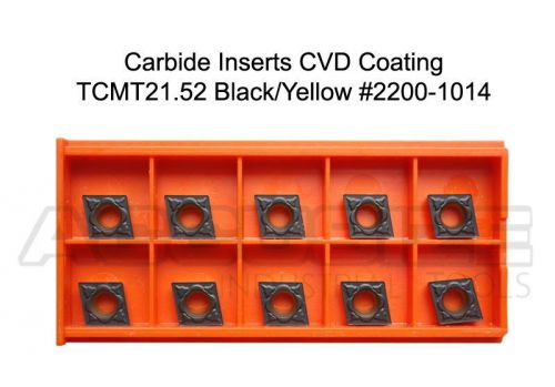10 Pcs/Box Carbide Inserts CVD Coated CCMT32.51 Black/Yellow, #2200-1014x10
