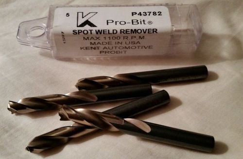 (4) kent p43782 supertanium 5/16&#034; hss pro-bit spot weld remover bit qty 4 for sale