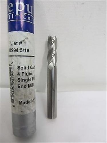 Republic drill ks94, 5/16&#034;, 4 flute, solid carbide end mill for sale