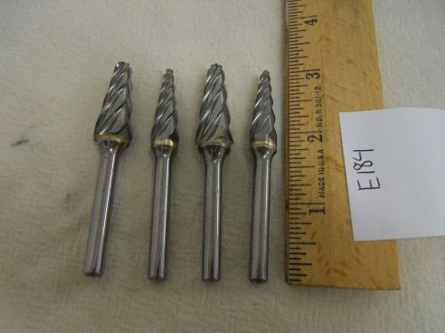 4 NEW 6 MM SHANK CARBIDE BURRS FOR CUTTING ALUMINUM. METRIC. MADE IN USA  {E184}