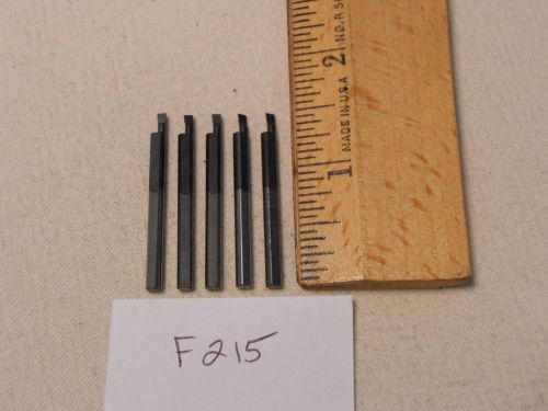 5 USED SOLID CARBIDE BORING BARS. 1/8&#034; SHANK. MICRO 100 STYLE. B-080150 (F215}