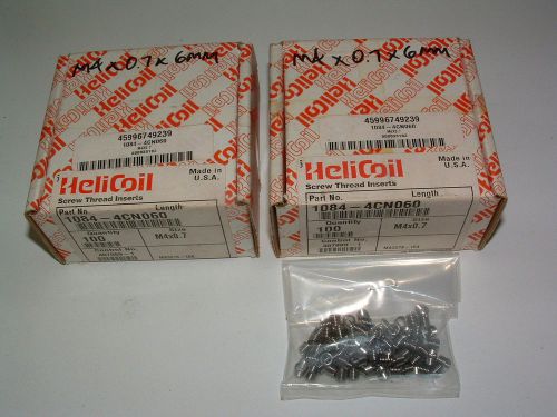 2 helicoil screw thread inserts 1084-4cn060 size m4x0.7 100 each box never used for sale