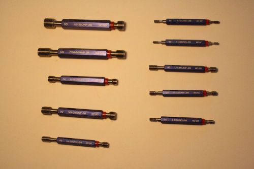 10 piece thread plug gage go &amp; no go set for sale