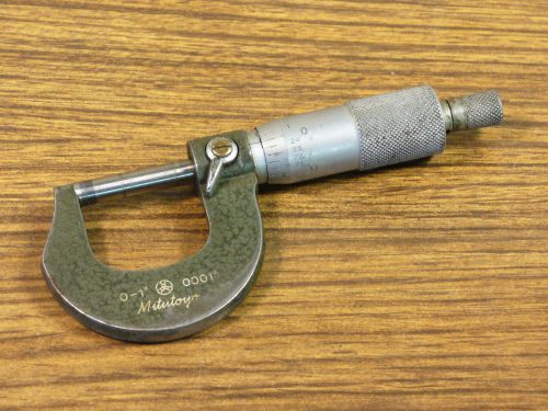 Classic mitutoyo 0-1 inch micrometer with click thimble - 0.001&#034; accuracy for sale