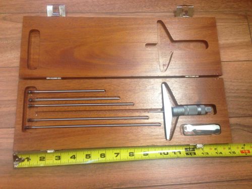 BROWN &amp; SHARPE DEPTH MICROMETER WITH FIVE RODS