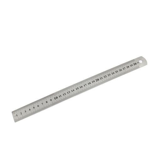 Students Stainless Steel 30cm 12 inches Metric Straight Ruler Measuring Tool
