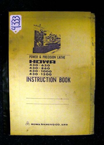 Howa Instruction Book for Power &amp; Precision Lathe (Inv.17976)
