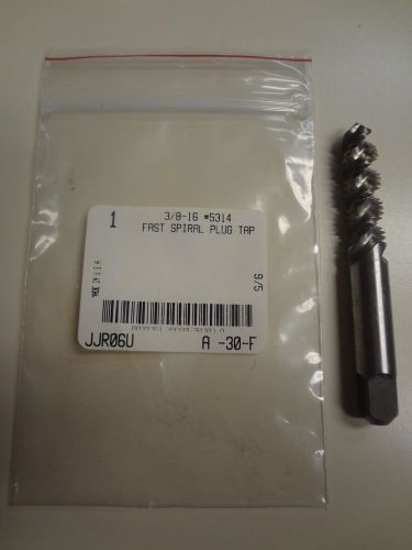 3/8-16 nc (3 flute) gh3 hss fast spiral fluted plug tap - greenfield usa - new for sale