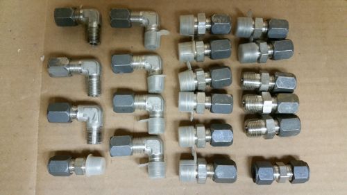 20 Tube Fittings Unions Elbows Swagelok equiv. SS-600-1-6  SS-600-2-4 SS-600-6