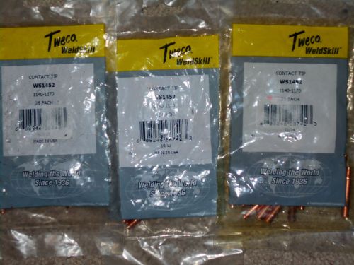 75 Pieces NEW, Tweco WS1452 / 1140-1170 Contact tip