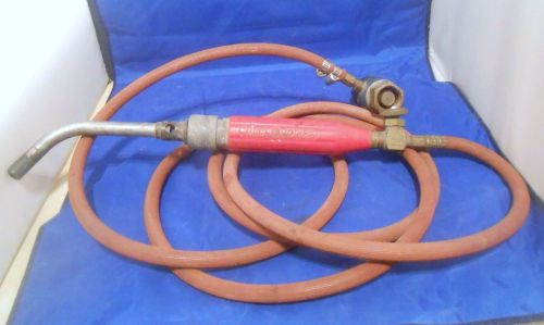 Vintage turbo torch handle with tip, hose and regulator for sale