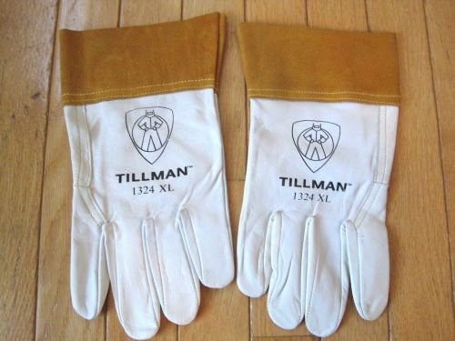 1 pair tillman 1324 x-large tig welding gloves pearl goatskin leather w/2&#034;cuff for sale