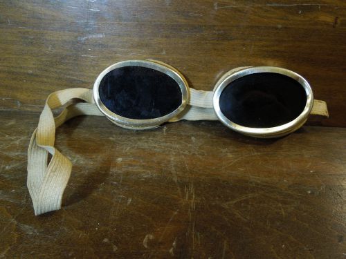 Vintage Steampunk Style Welding Goggles-Gold Rimmed