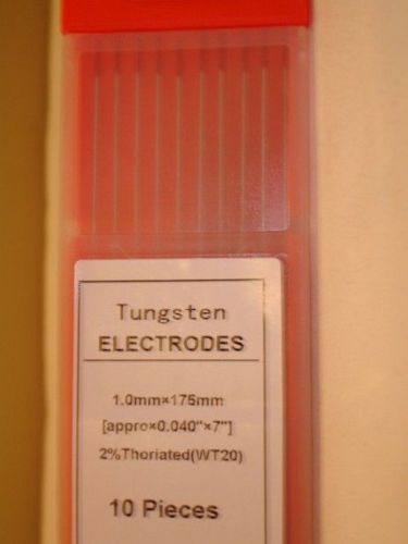 TUNGSTEN Electrode For TIG Welding .040&#034;  2% THORIATED (RED) PKG/10 NEW  TH040-7