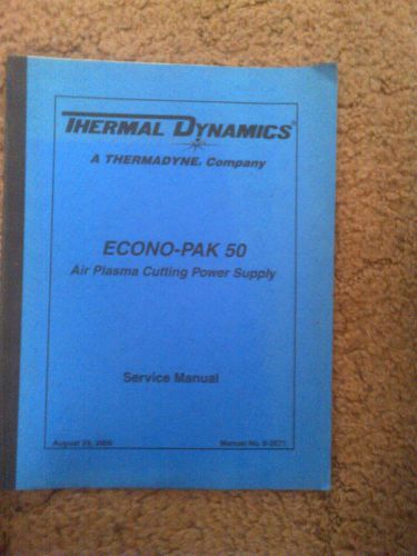Thermal Dynamics Econo-Pak 50 Plasma Cutter Factory Repair And Service Manual