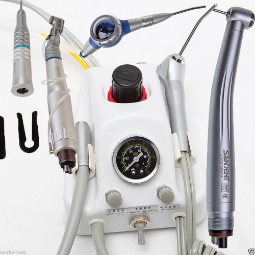 Dental portable turbine unit 4h tube + high low speed handpiece + air prophy for sale