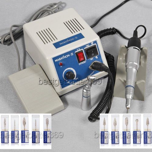 Dental lab marathon handpiece 35k rpm electric micromotor polishing + drill burs for sale