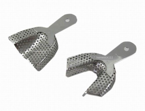 2Pcs New Impression Trays-Stainless For Dental U2 L2 Medium