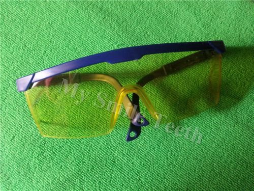 2 Pieces Protective Eye Goggles Safety Glasses Blue Frame Free Ship