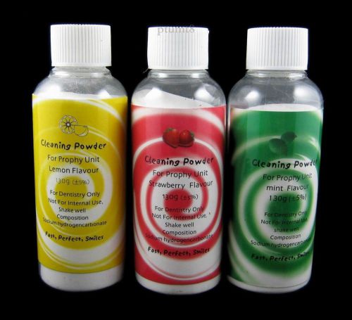 3 bottles cleaning powder for dental air-polishing unit for sale