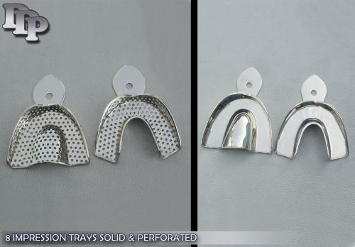 12 pcs. dental impression tray set 6 solidsolid &amp; 6 perforated instruments for sale