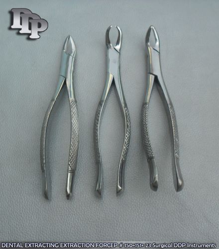 DENTAL EXTRACTING EXTRACTION FORCEP # 150+151+ 23 Surgical DDP Instruments