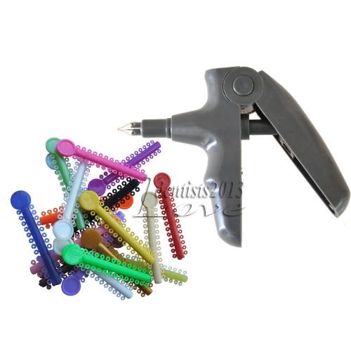 1 Pcs Dental Orthodontic Ligature Gun Dispenser &amp; Ligature Ties Multi-Color 1040