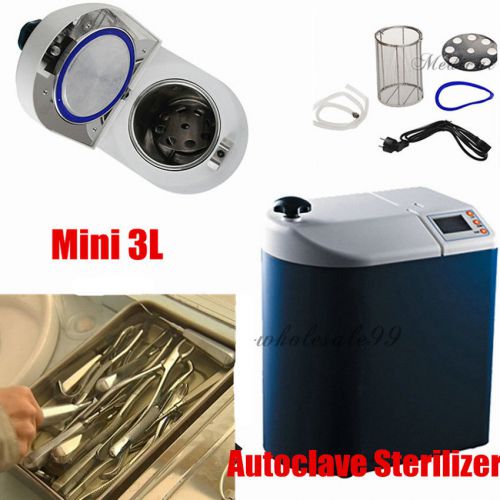 gb 2014 Mini Dental Medical Surgical Autoclave Sterilizer 3L 134°C 0.22Mp ce fda
