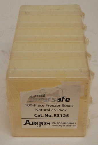 New 5 pack argos r3125 polypropylene 100 place microcentrifuge tube storage box for sale