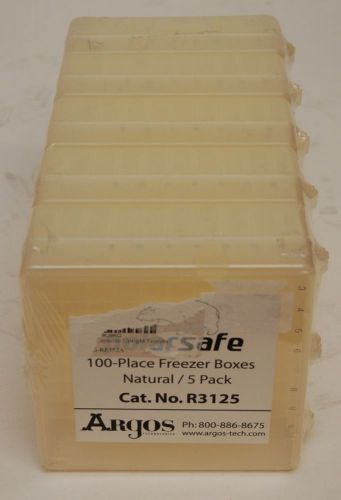 NEW 5 PACK Argos R3125 Polypropylene 100 Place Microcentrifuge Tube Storage Box