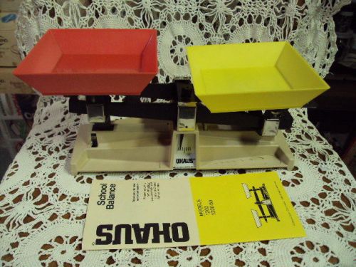 Vtg lot/4 1983 ohaus school balance scales ~ 1200 1200-50 ~ w/boxes ! for sale