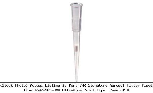VWR Signature Aerosol Filter Pipet Tips 1097-965-306 Ultrafine Point Tips, Case