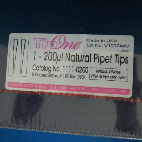 TipOne 1-200 ul Pipet Tips 5 Stacked Racks of 192 Tips(960 tips) # 1111-0200