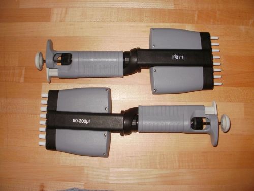 Set of 2 multichannel pipetman/pipet 8-channel 10ul and 300ul   xl3000i for sale